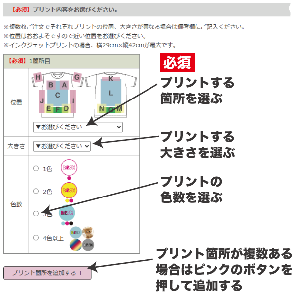 プリントにつてい記入する