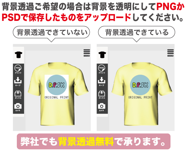 ベタ(塗りつぶし)ではない場合は背景を透明にして下さい。